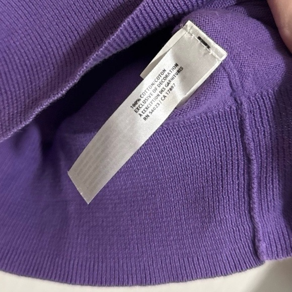 OLD NAVY Cardigan Womens Sm Petite Purple V-Neck Button Front 3/4 Sleeve Cotton - Picture 4 of 6